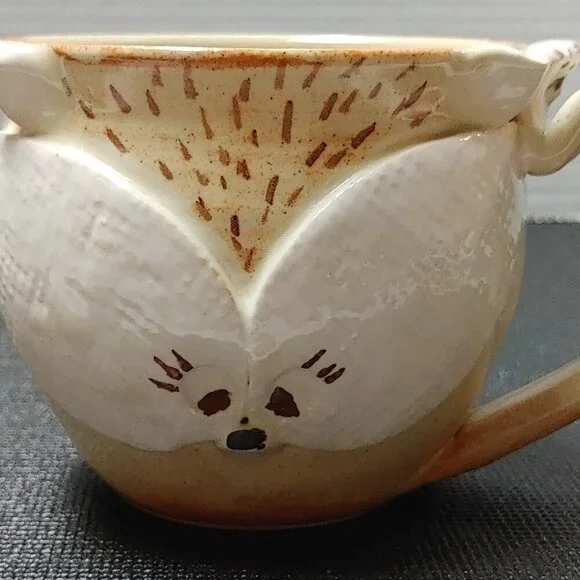 PEI Prince Edward Island Fox Pottery Mug Handmade Stoneware signed by Redrocks - Picture 4 of 7